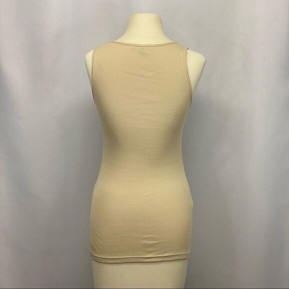 Express Tan Sequin Fitted Ribbed Tank Top Size Small - Picture 3 of 6